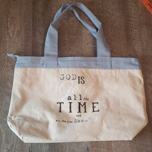 Inspirational canvas tote bag " God is Good all the Time